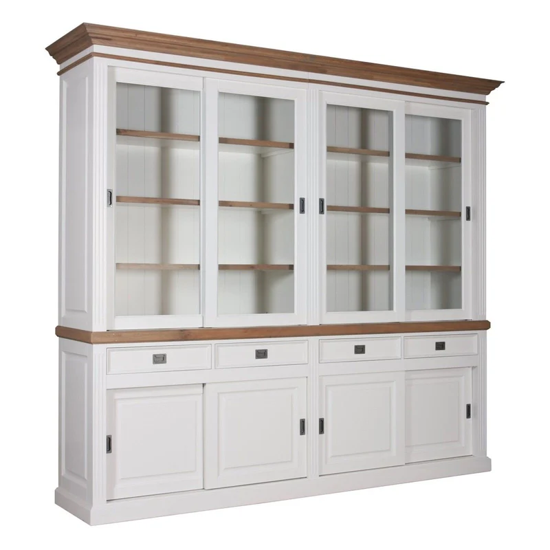 Cabinet 2x4 portes 4 tiroirs "Chêne et Pin Romance"