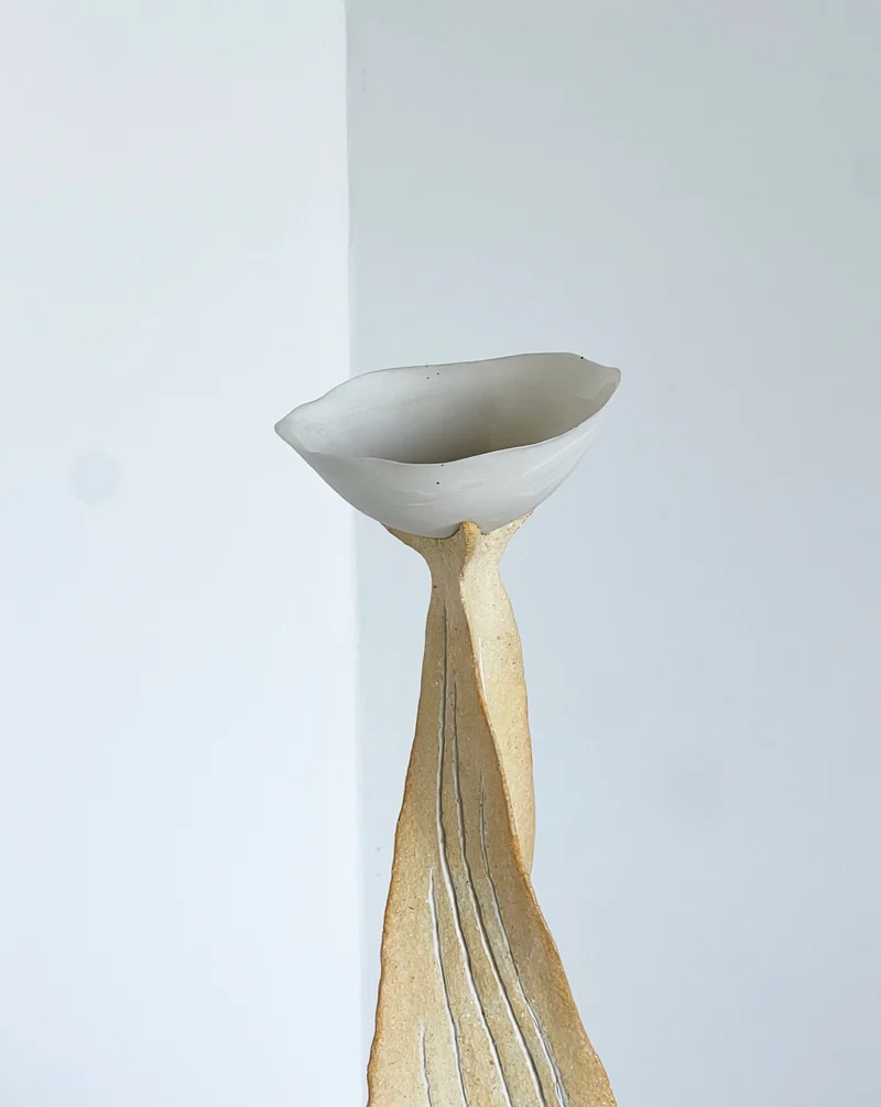 Porcelain dish on pedestal
