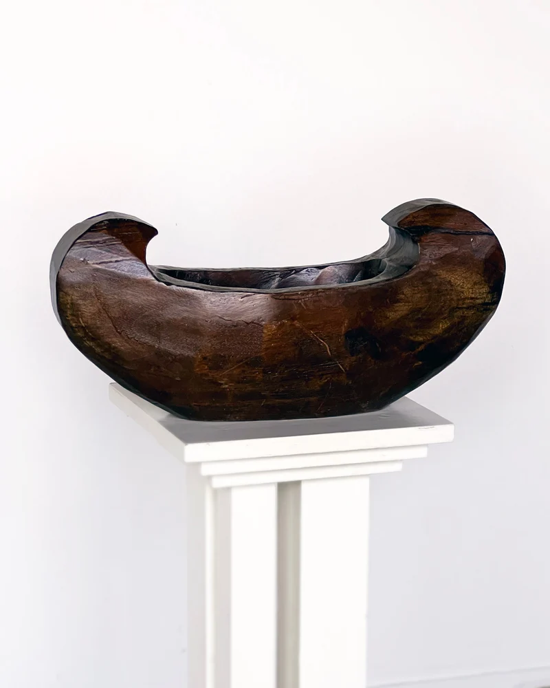 Hand-Carved Japanese Crescent Bowl