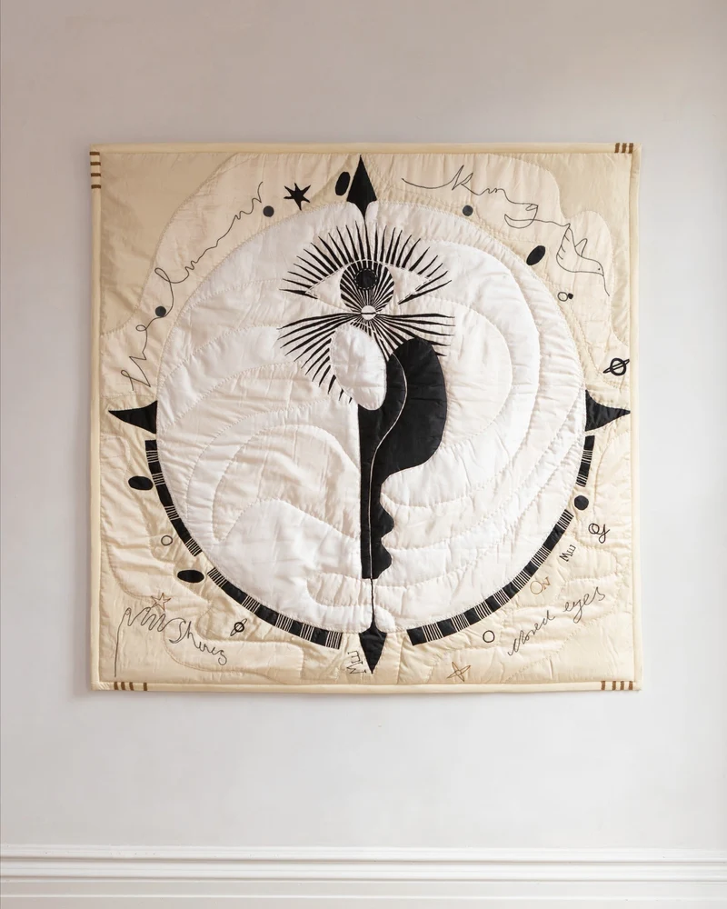 Lunar King — Hand Quilted Silk Tapestry