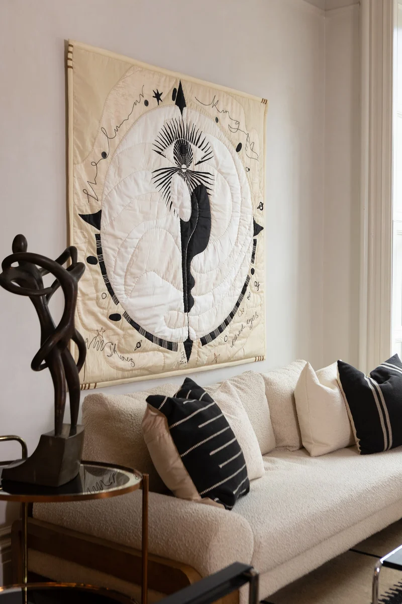 Lunar King — Hand Quilted Silk Tapestry