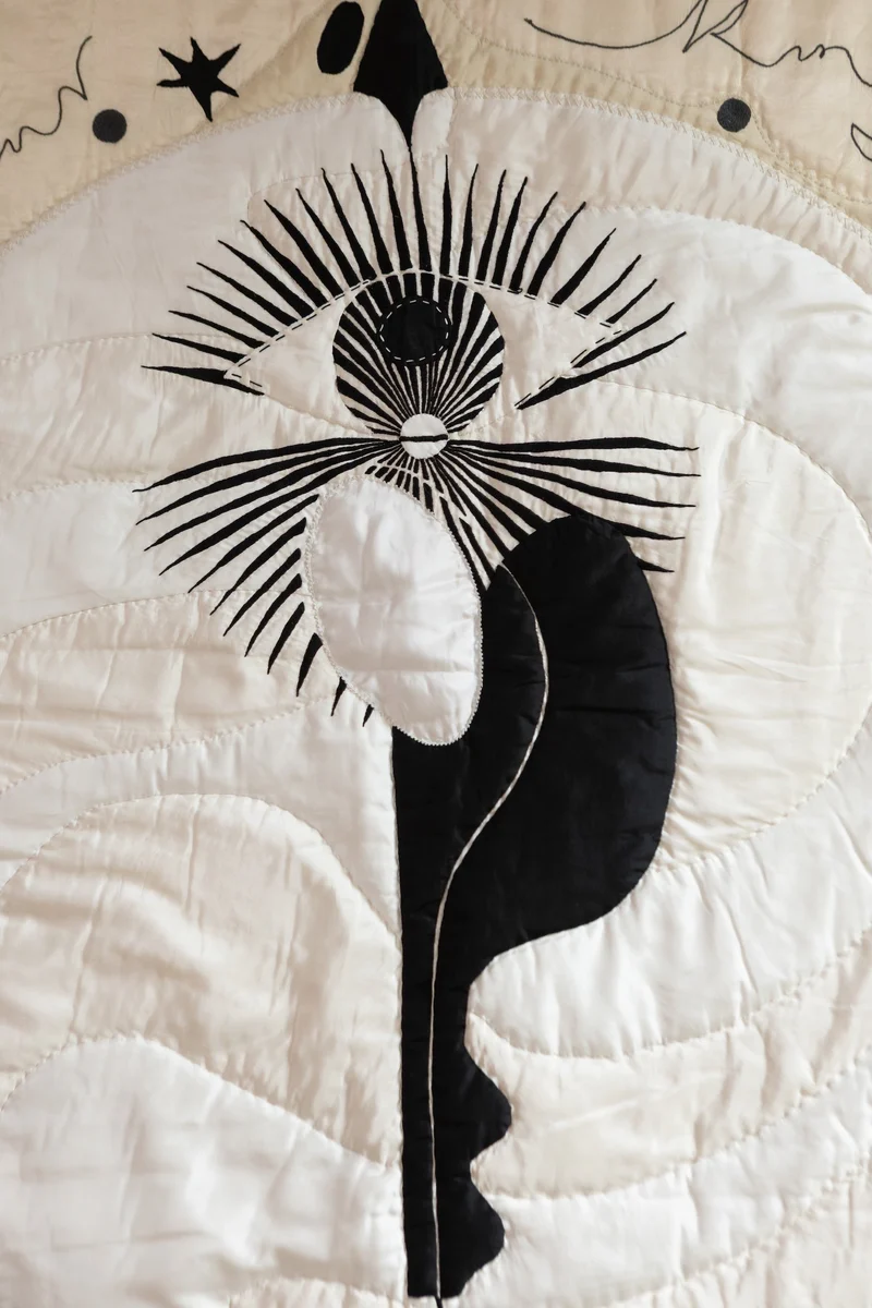 Lunar King — Hand Quilted Silk Tapestry