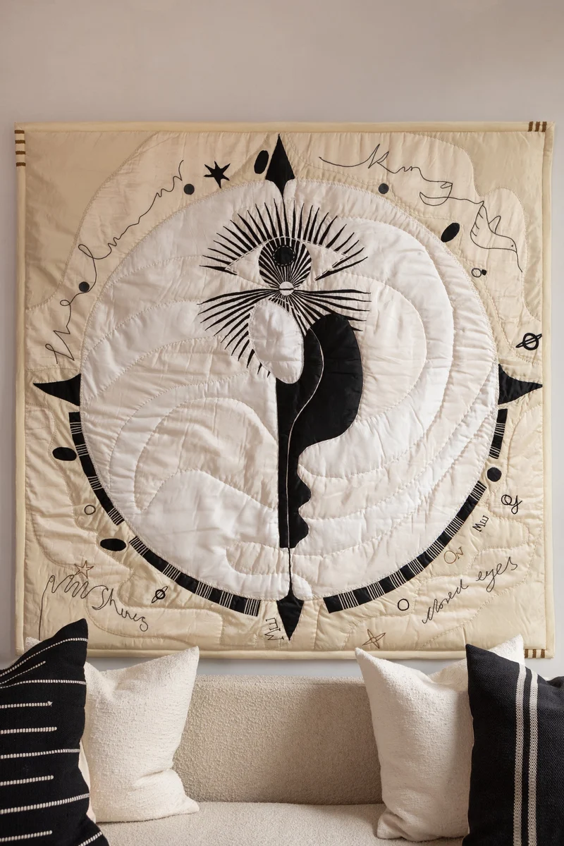 Lunar King — Hand Quilted Silk Tapestry