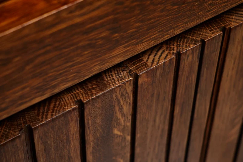 Exceptional and Unique Freestanding Sideboard in Solid Oak, Belgium, 1970s