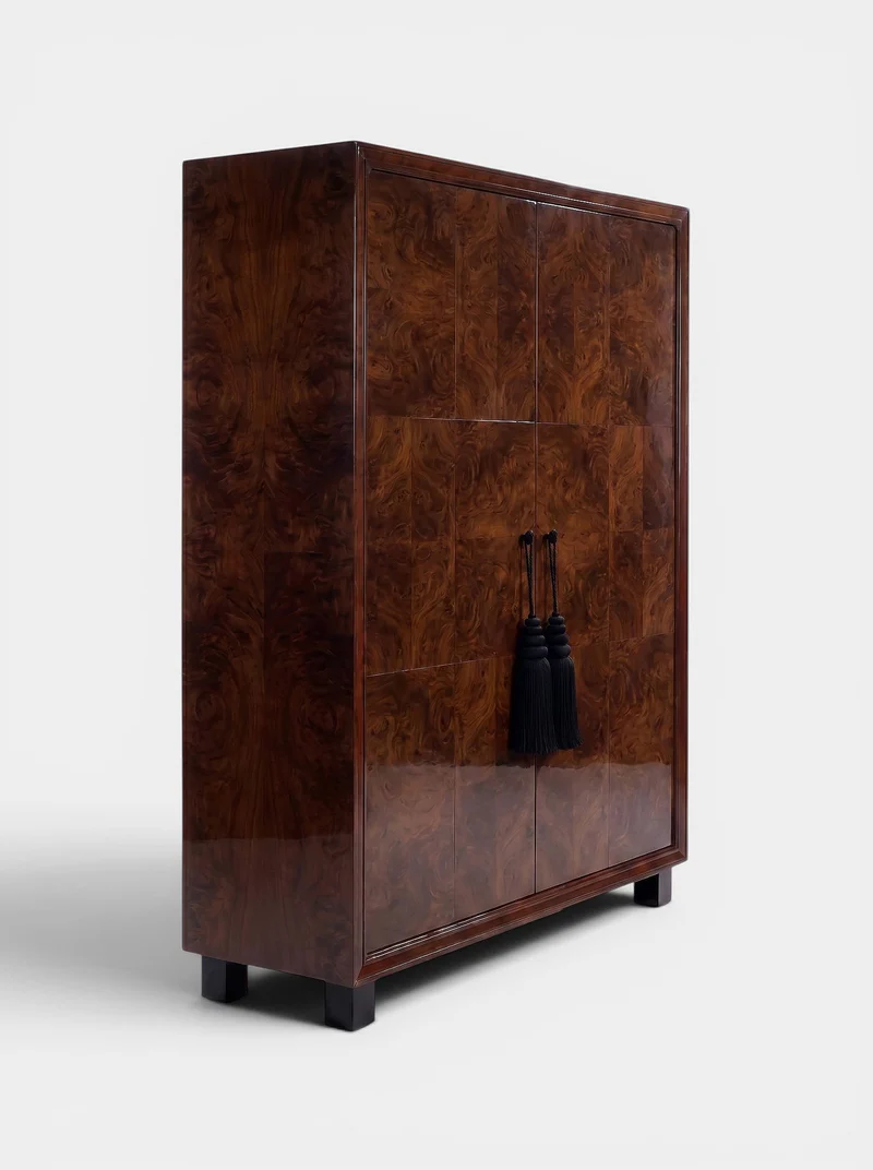 Emilie Dark Burl Wood Cabinet