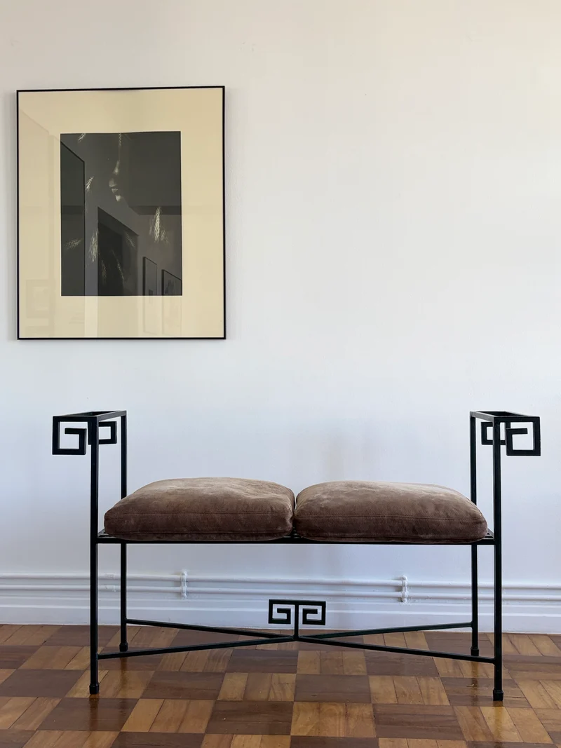 Meander Iron Bench, Italy, 1980s