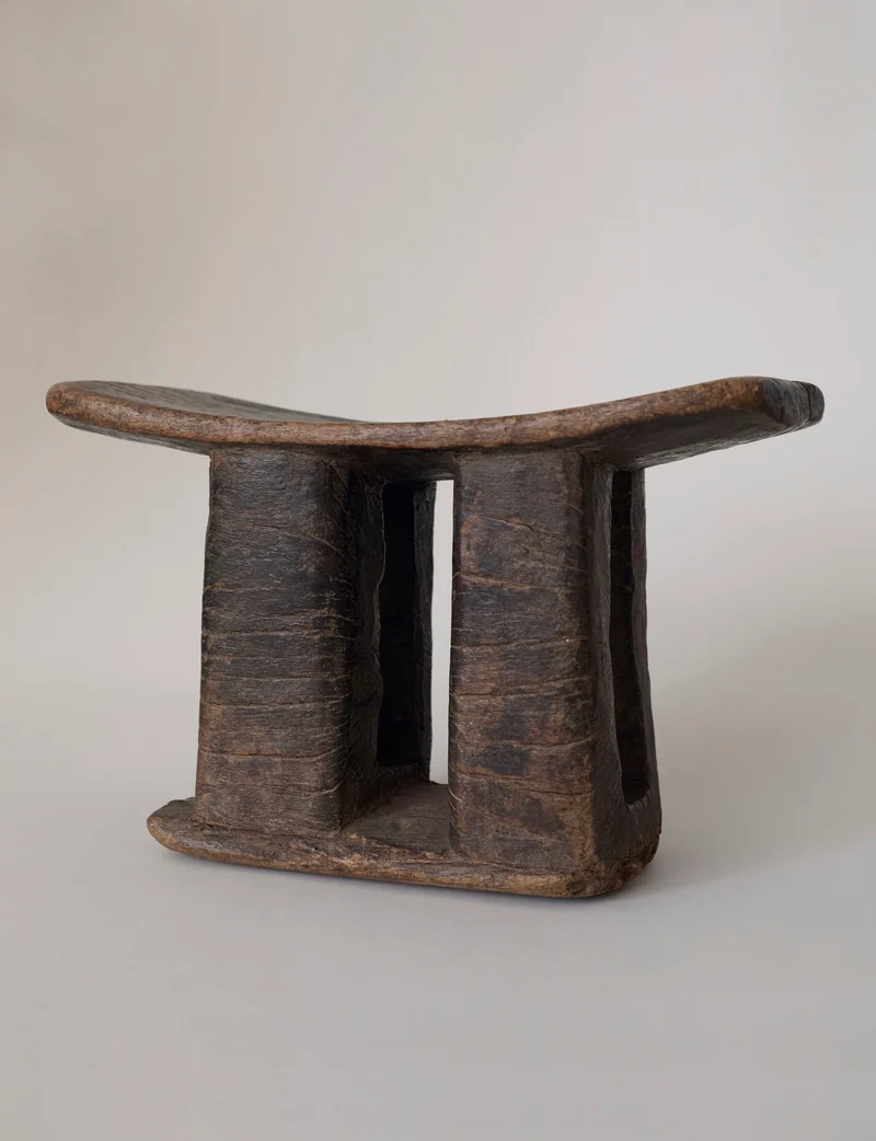 West African Monoxyle Stool in Dark Patinated Wood