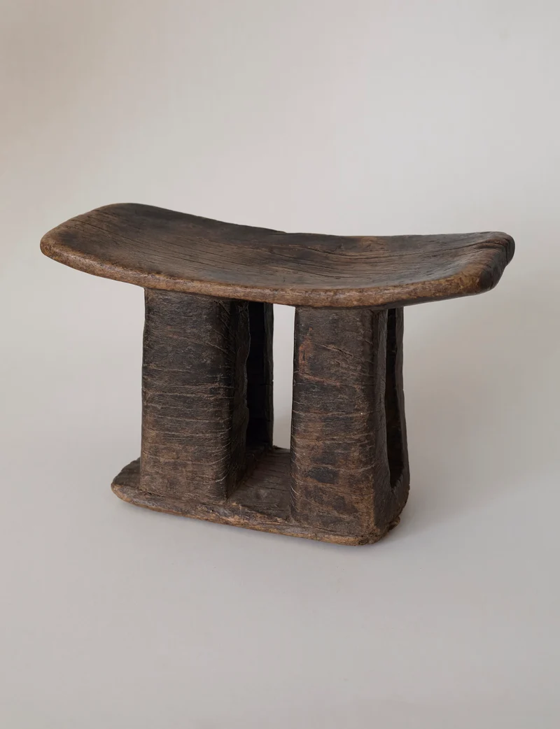 West African Monoxyle Stool in Dark Patinated Wood