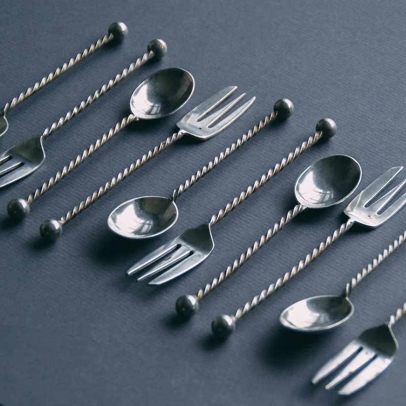 Silver Plated Forks & Spoons (set of 5)