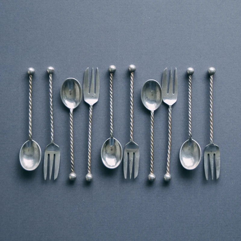 Silver Plated Forks & Spoons (set of 5)