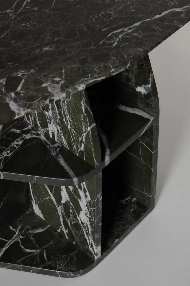 MATERA Side table in marble Verde Lepanto