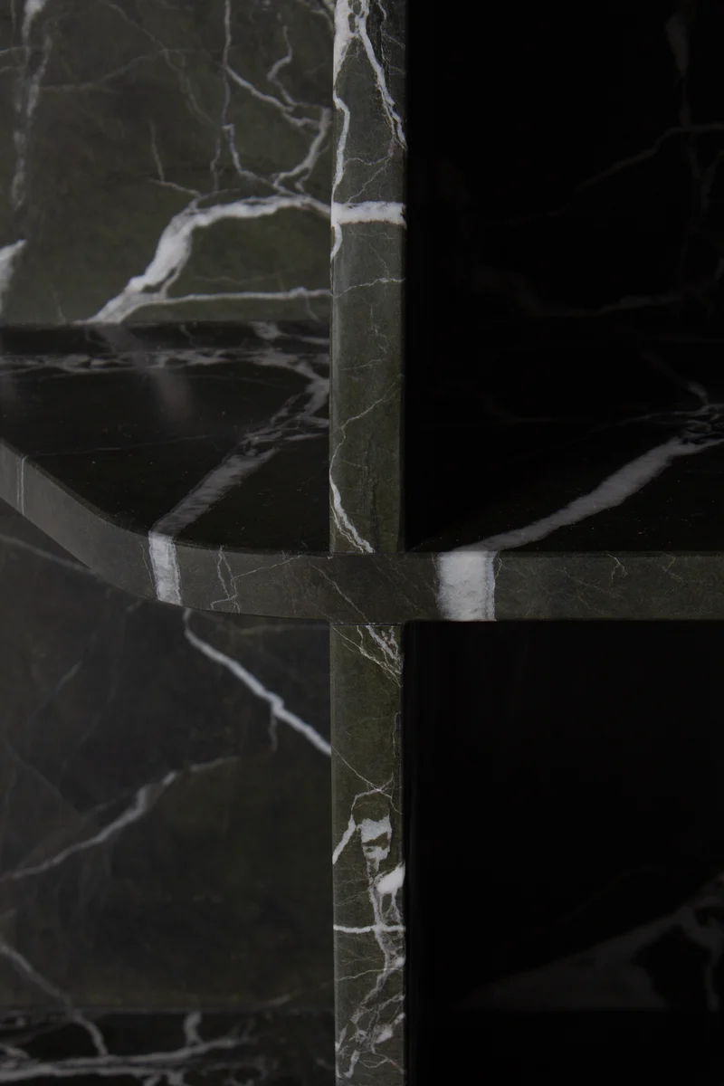 MATERA Side table in marble Verde Lepanto