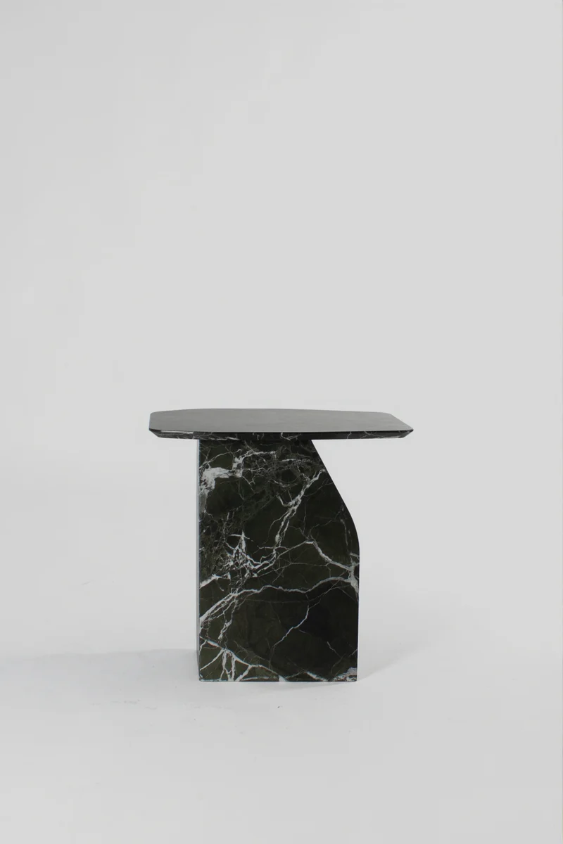 MATERA Side table in marble Verde Lepanto