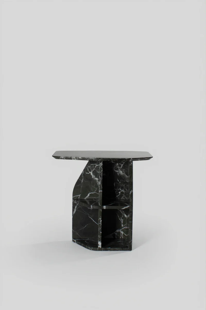 MATERA Side table in marble Verde Lepanto