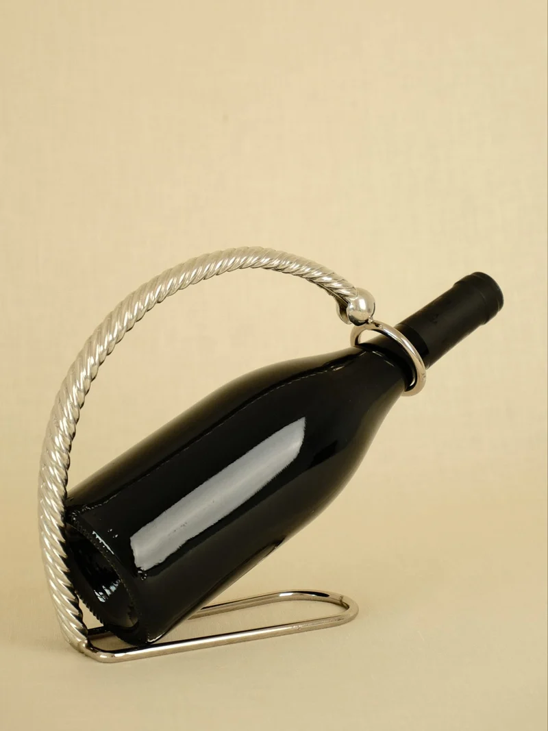 Chrome-Plated Metal Bottle Holder