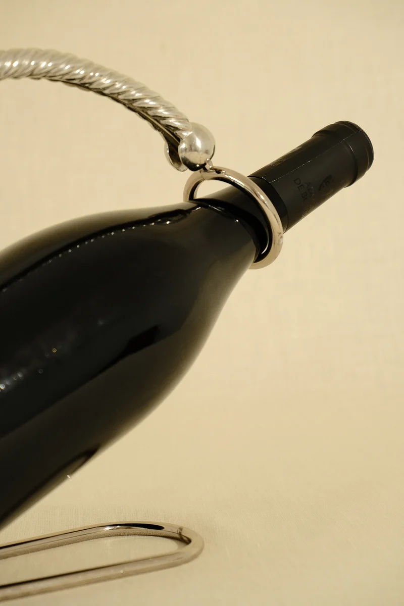 Chrome-Plated Metal Bottle Holder