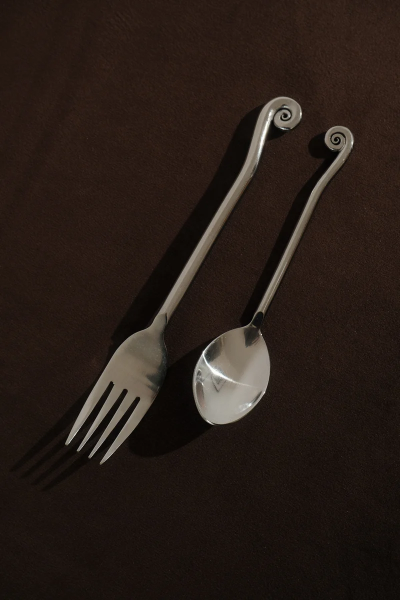 12-Piece Inox Cutlery Set with Spiral Handles