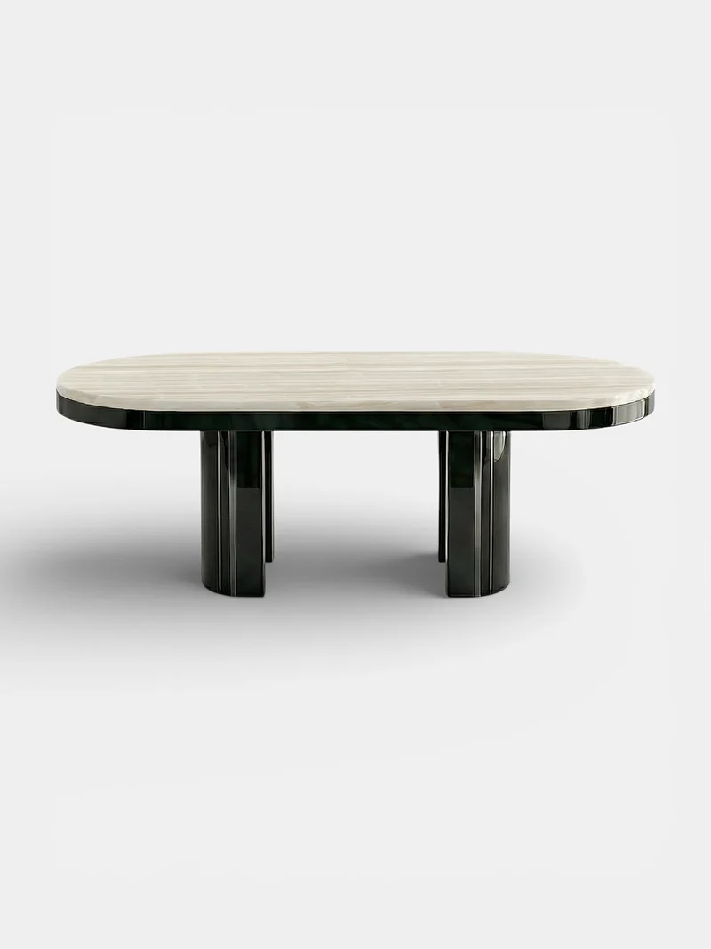 Gio Black And Ivory Onyx Dining Table