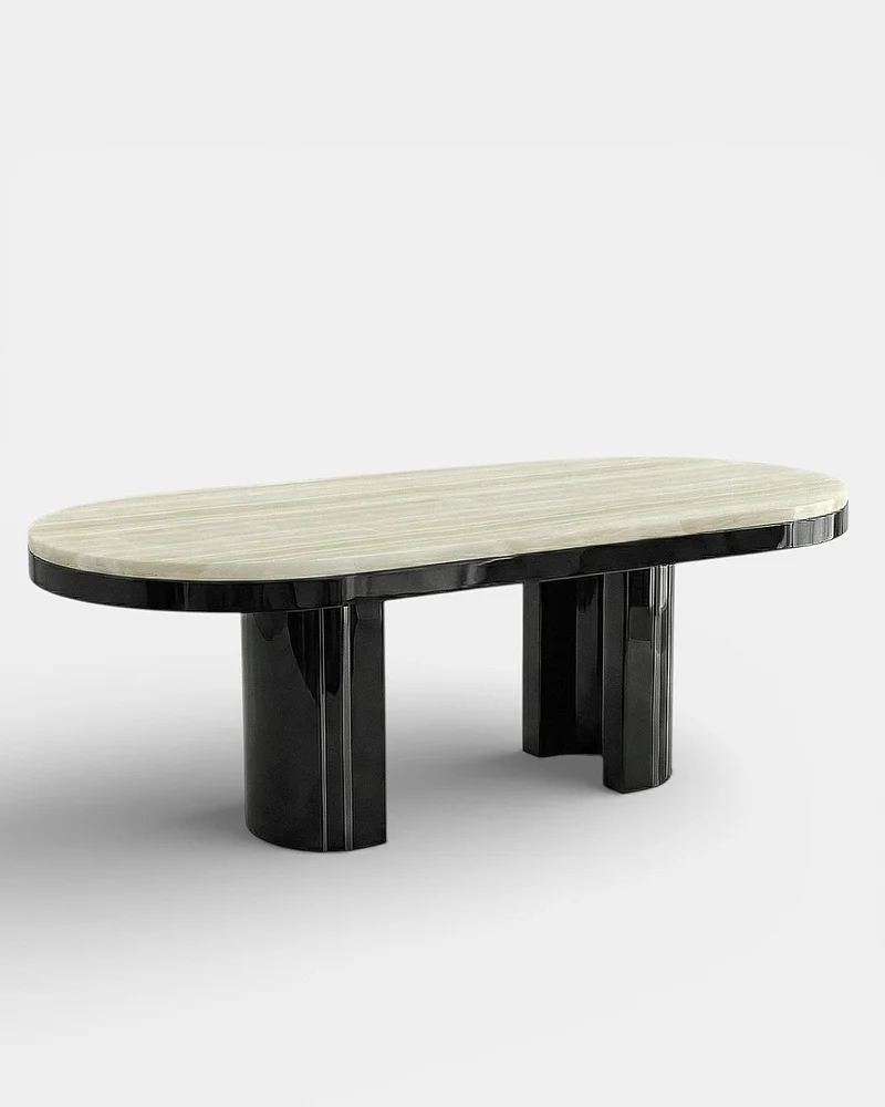 Gio Black And Ivory Onyx Dining Table