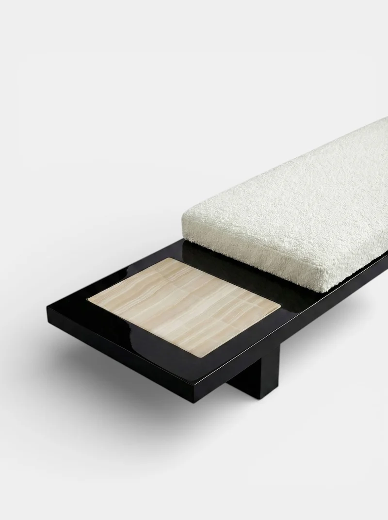 Sybille Black And Ivory Onyx Bench