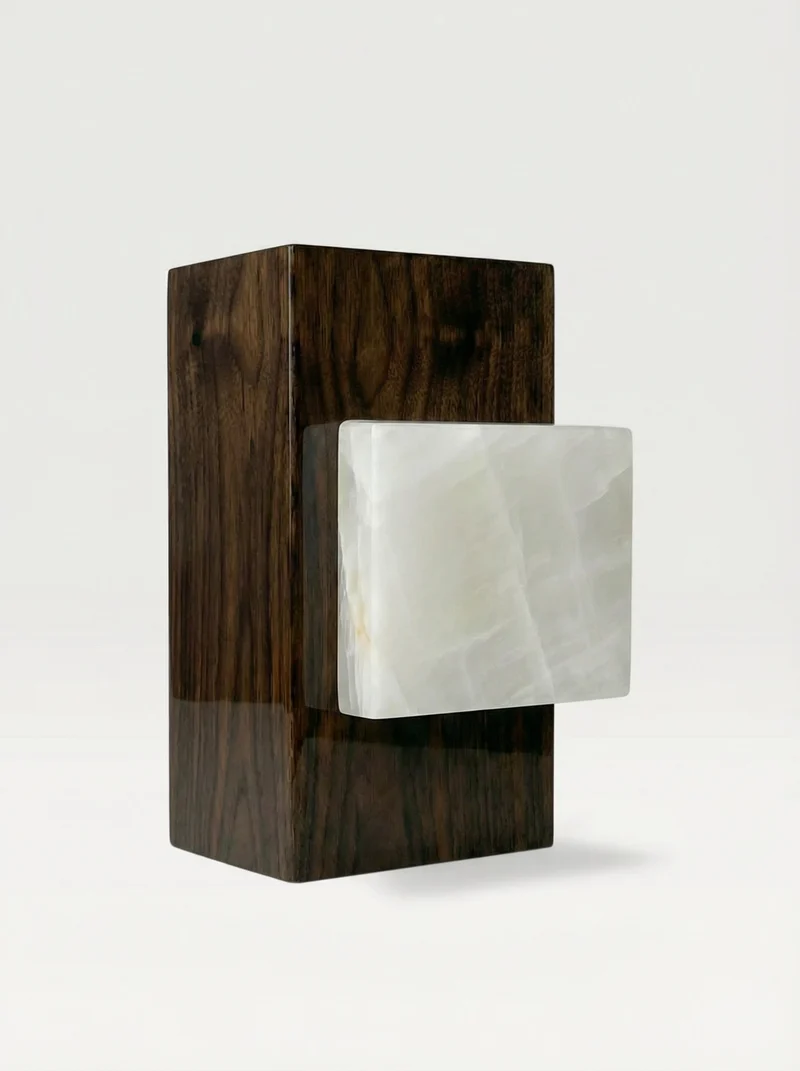 Ella Wood And White Onyx Side Table