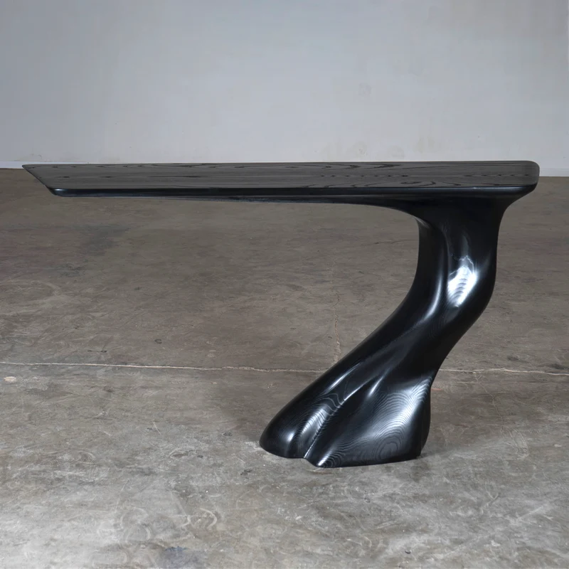 Sculptural Frolic console table in Ash wood