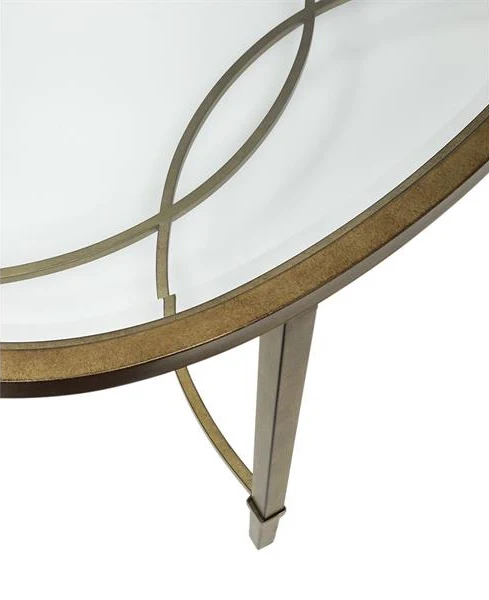 Table basse en verre trempé et métal argenté - Copia
