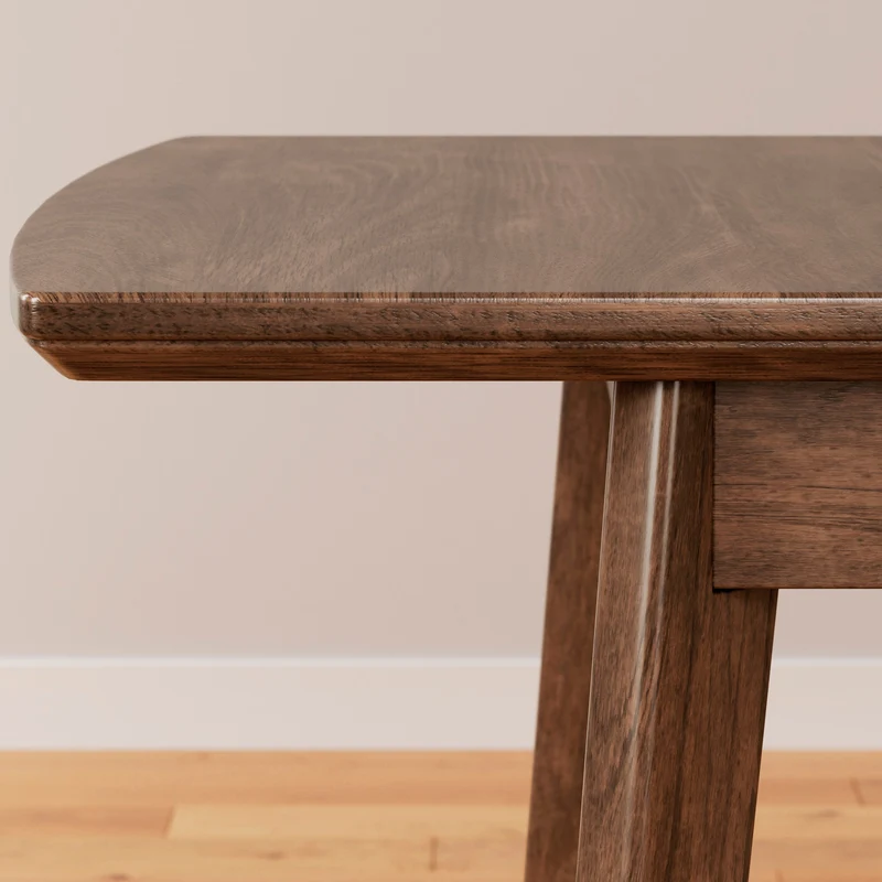 Table de salle à manger extensible en bois/placage de manguier brun - Lyncott