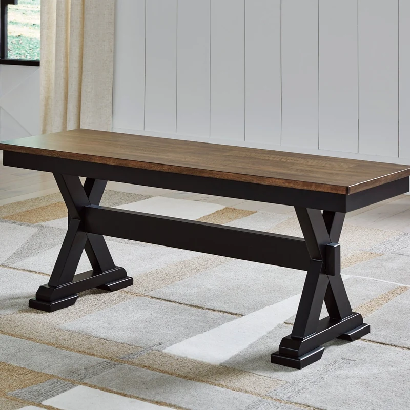 Banc de salle à manger en bois/placage de manguier bicolore - Wildenauer