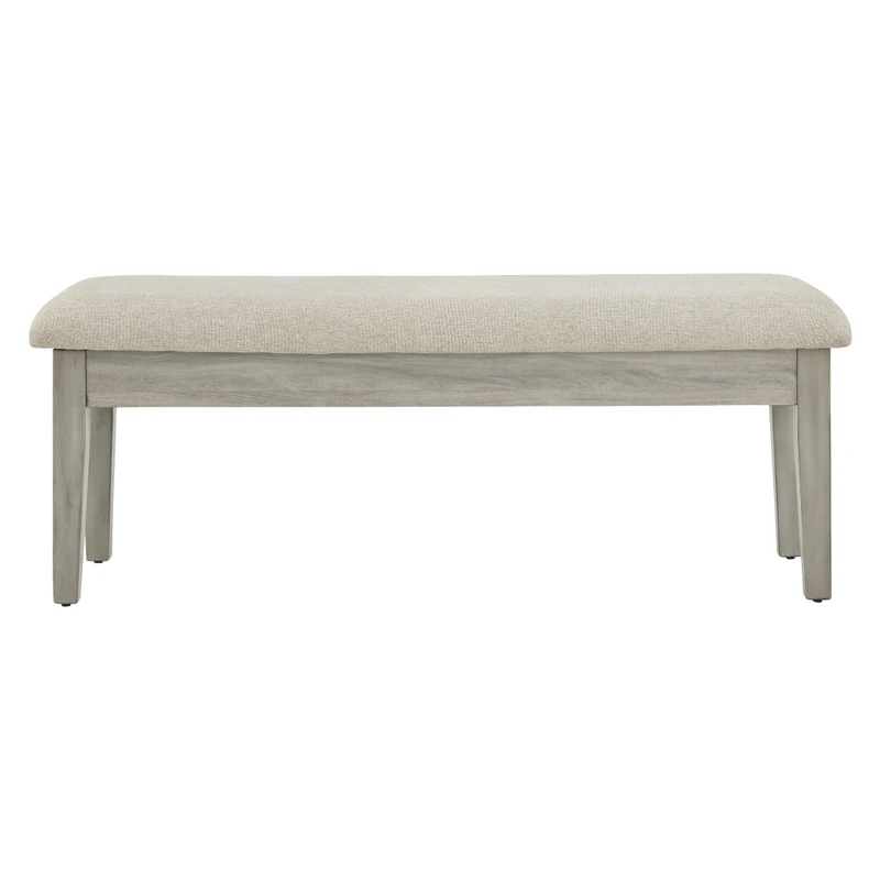 Banc de salle à manger rembourré en tissu beige avec rangement - Parellen