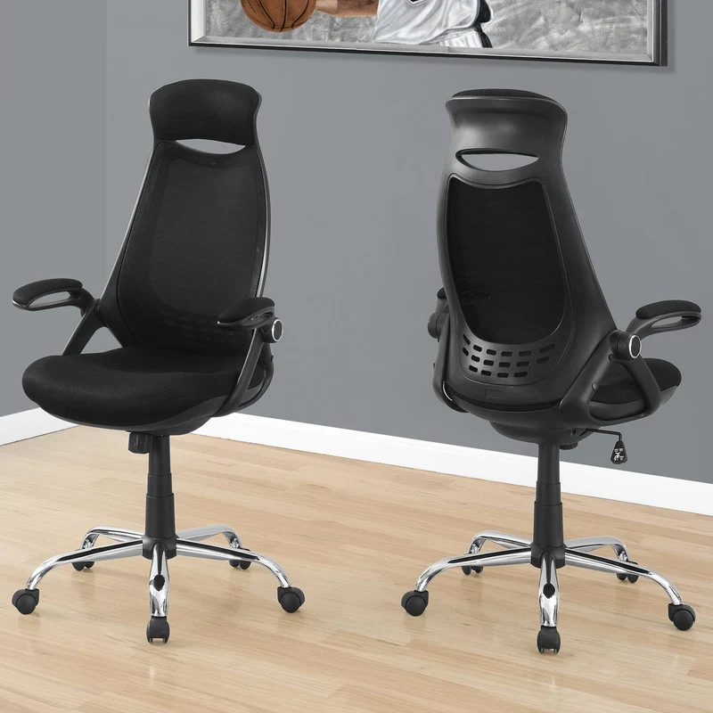 Chaise de bureau ergonomique en tissu noir - I 7268