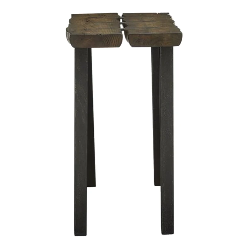 Table console en bois brun rustique et métal - Darthmouth
