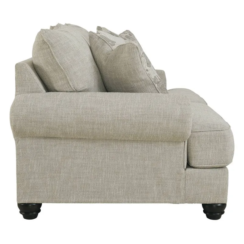 Causeuse en tissu beige pâle avec coussins - Asanti