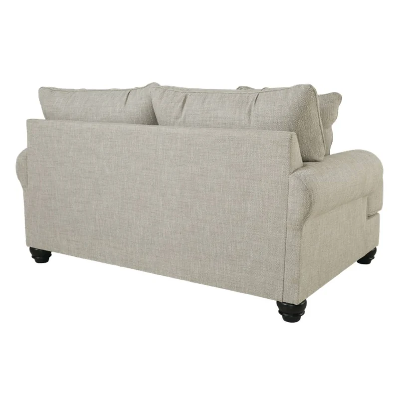 Causeuse en tissu beige pâle avec coussins - Asanti