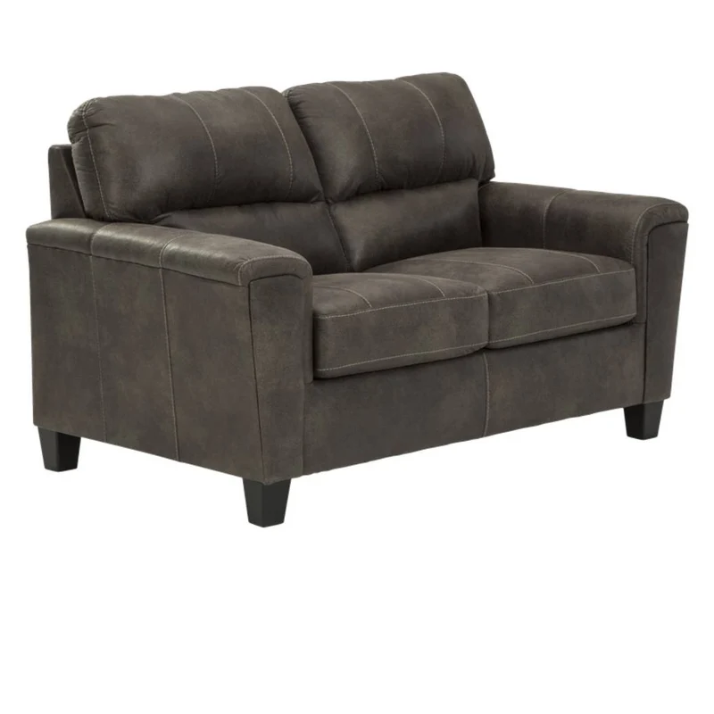 Causeuse aspect cuir gris - Navi