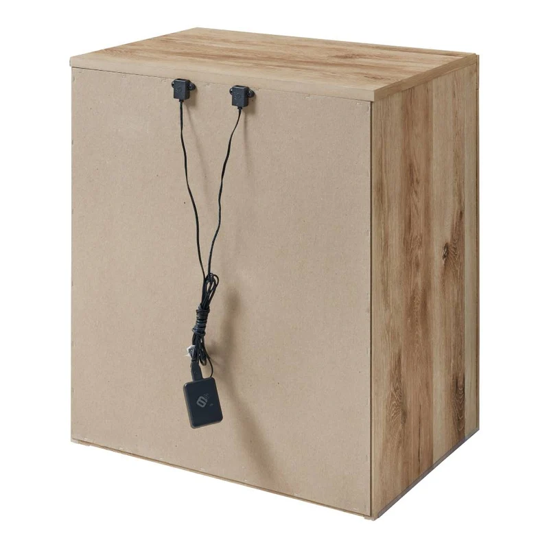 Table de chevet à 2 tiroirs en bois/placage brun clair - Hyanna