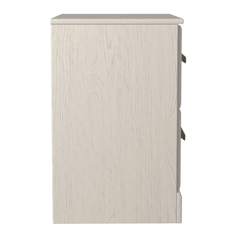 Table de chevet à 2 tiroirs en bois/placage blanc - Stelsie