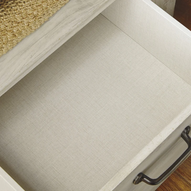 Table de chevet à 1 tiroir en bois/placage blanc - Bellaby