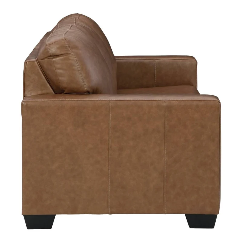 Sofa-lit en cuir brun caramel avec matelas 60 po - Bolsena