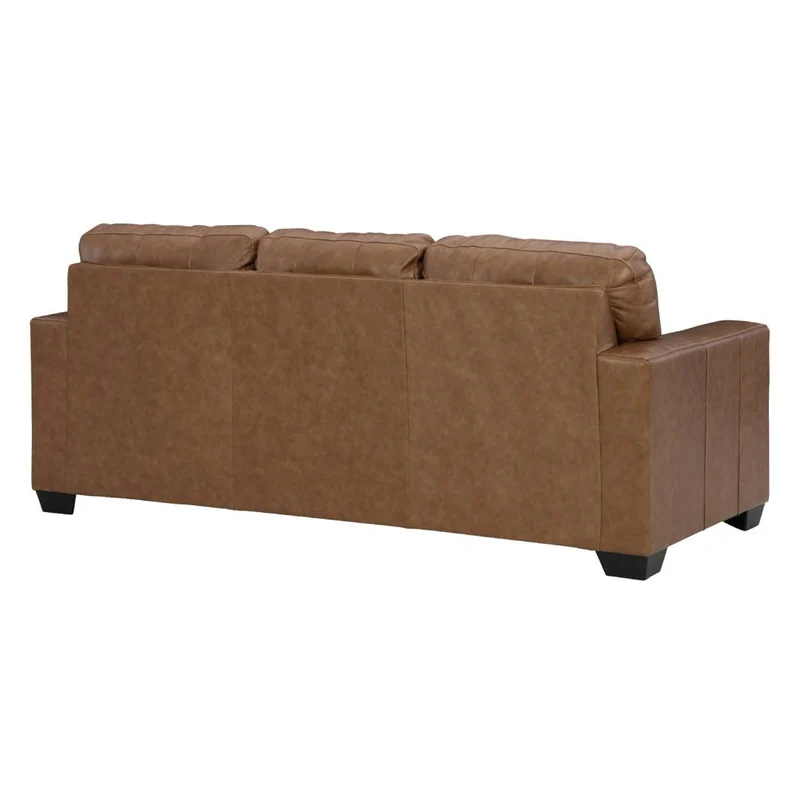 Sofa-lit en cuir brun caramel avec matelas 60 po - Bolsena