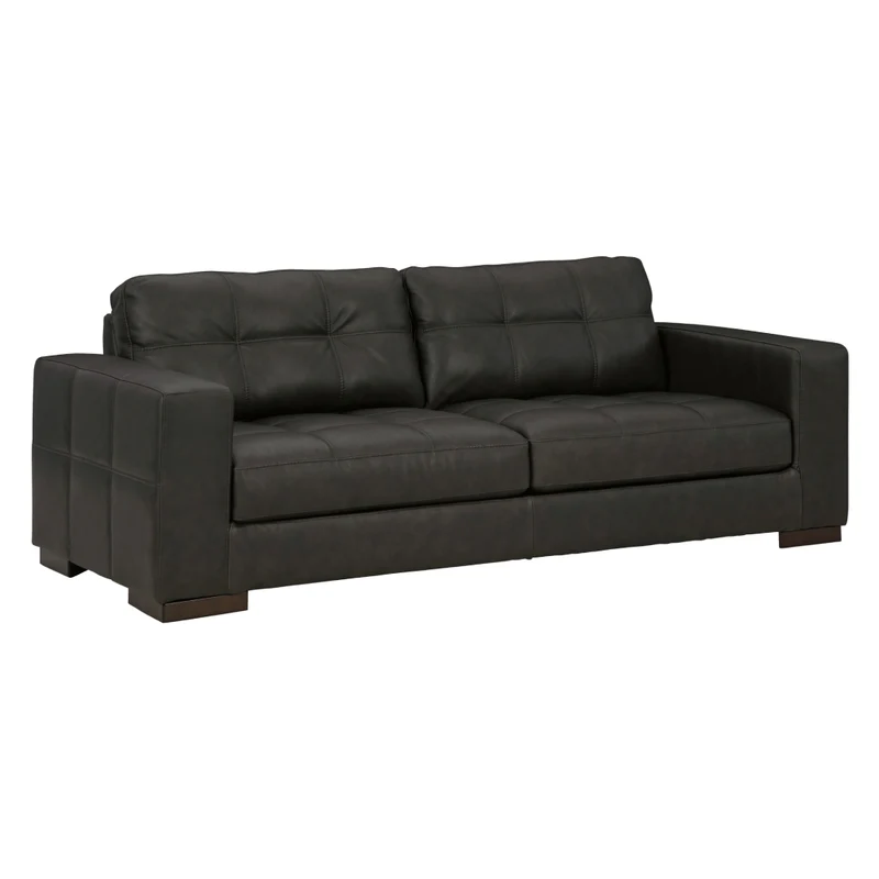 Sofa condo en cuir noir - Luigi