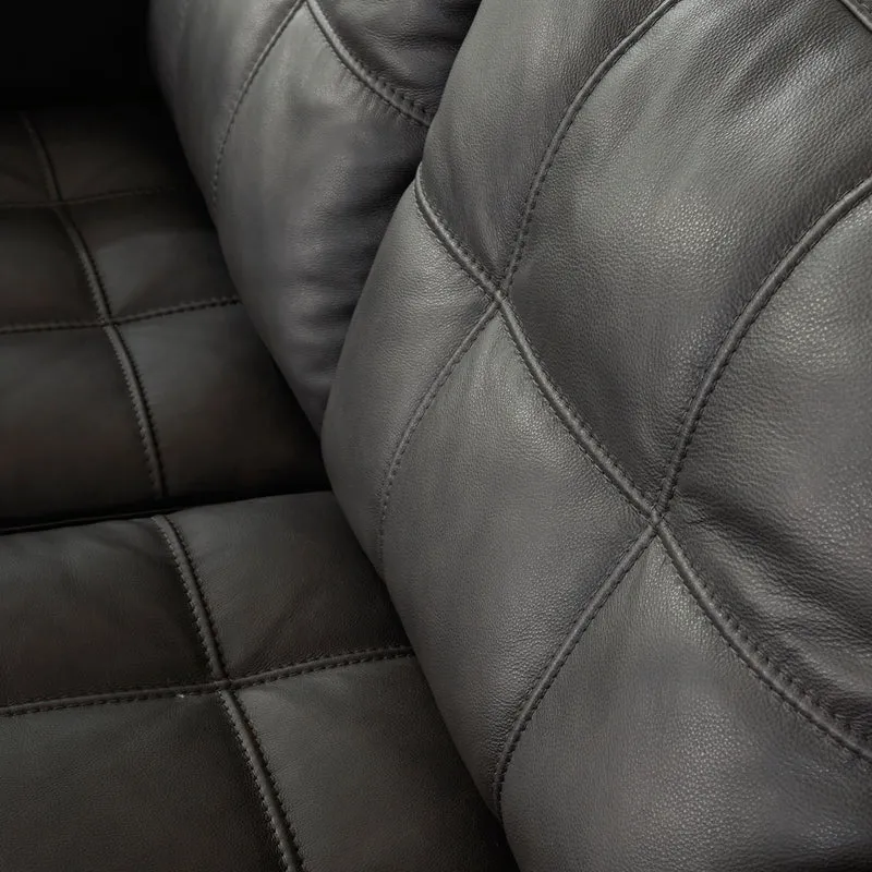 Sofa condo en cuir noir - Luigi