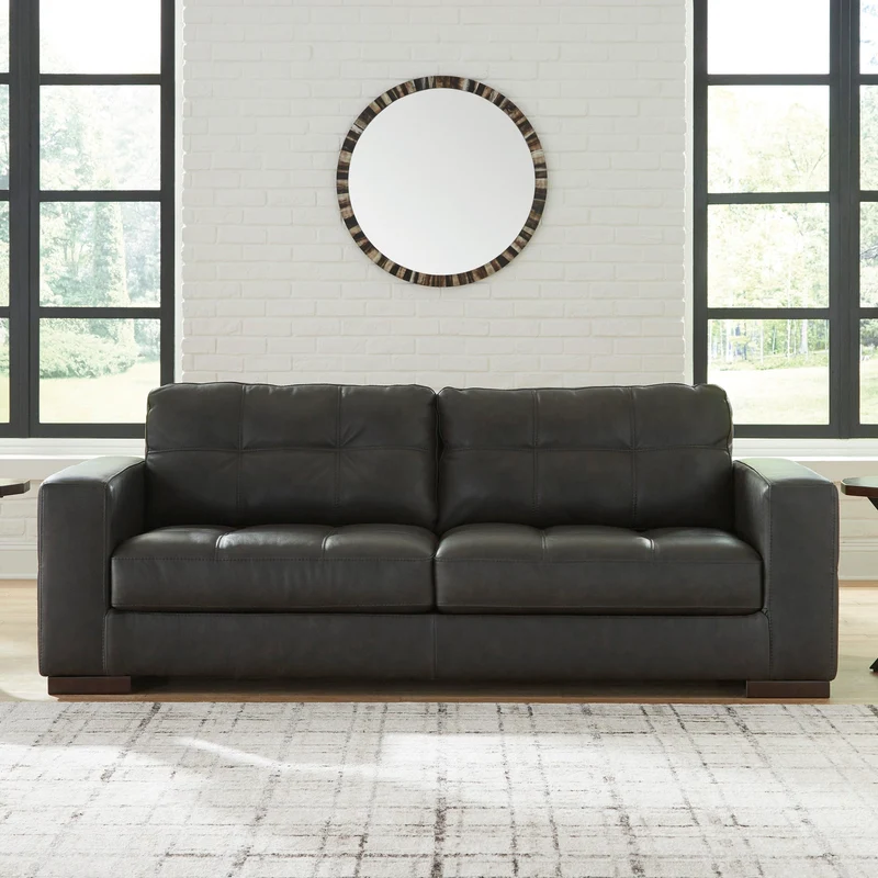 Sofa condo en cuir noir - Luigi