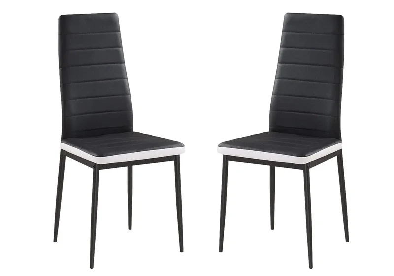 Lot de 6 chaises simili-cuir noir blanc - Alto