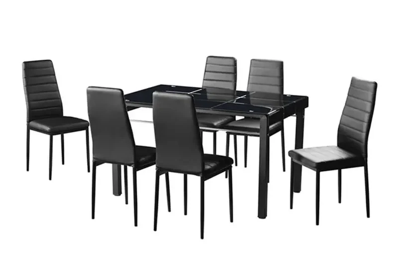 Table repas 6 chaises noires - Tao