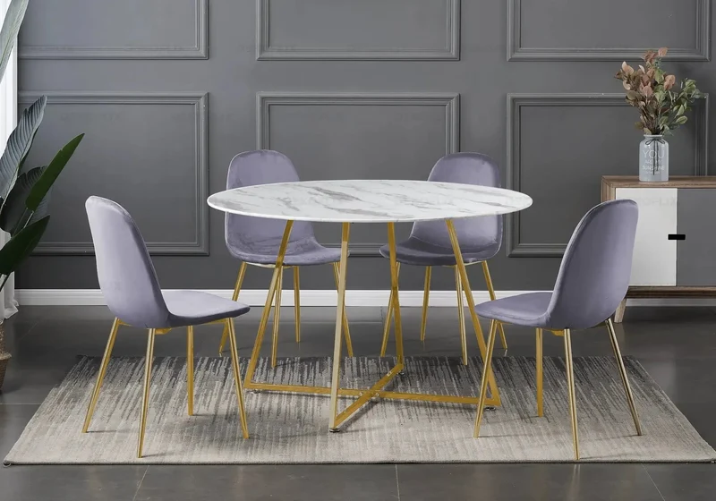 Chaises scandinaves en velours anthracite - Gina x6