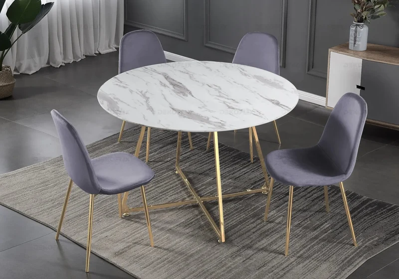 Chaises scandinaves en velours anthracite - Gina x6