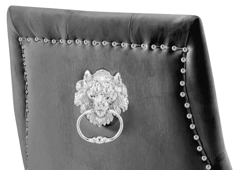 Table et chaises capitonnées marbre noir argent - Neo