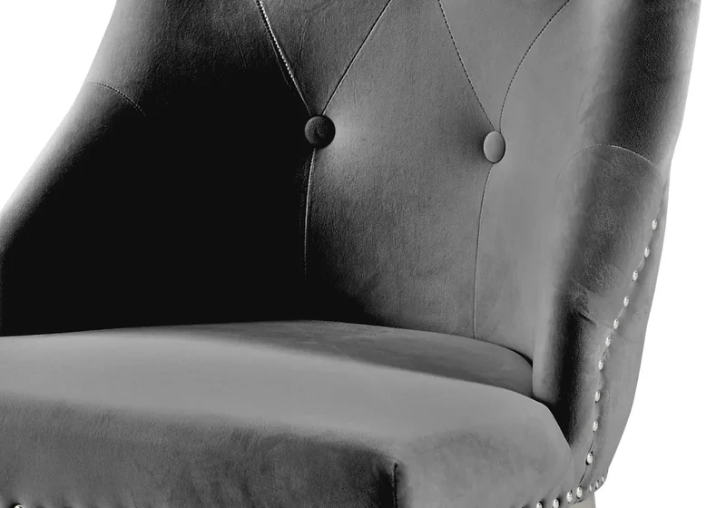 Table et chaises capitonnées marbre noir argent - Neo