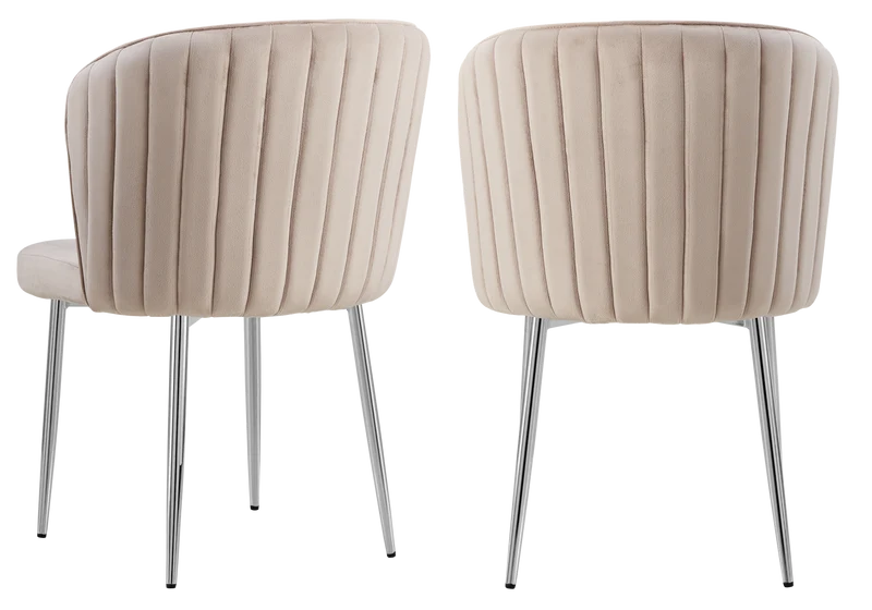 Chaise de salle à manger design en velours moka - Diva x4